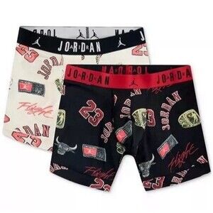 Jordan Flight Micro Mens Boxer Brief DRI-FIT 2 Pack Large Black Red White